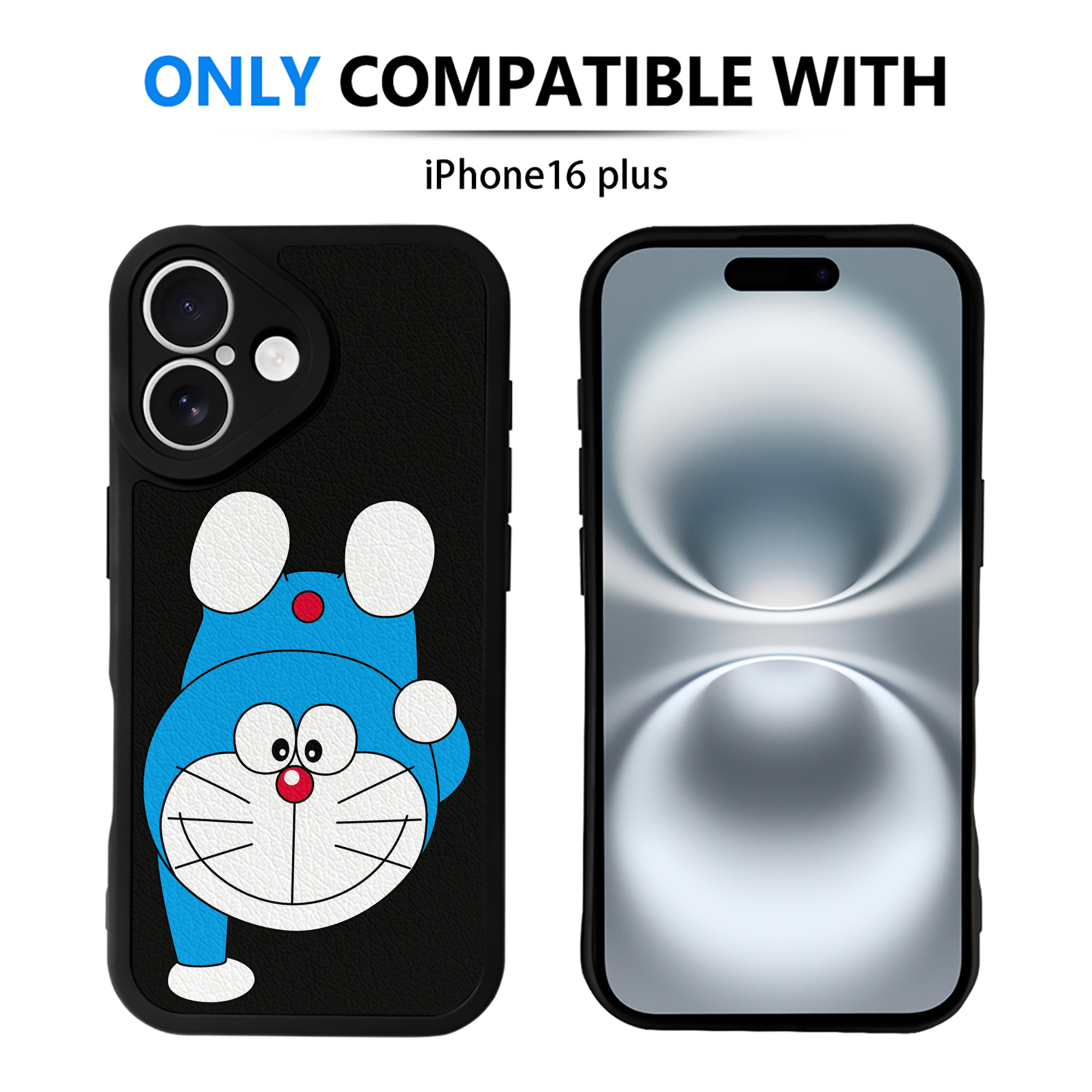 （画像用） ドラえもん Doraemon 【iPhone 16シリーズ対応】シリコンスマホケース（レザー調） 材質：シリコン